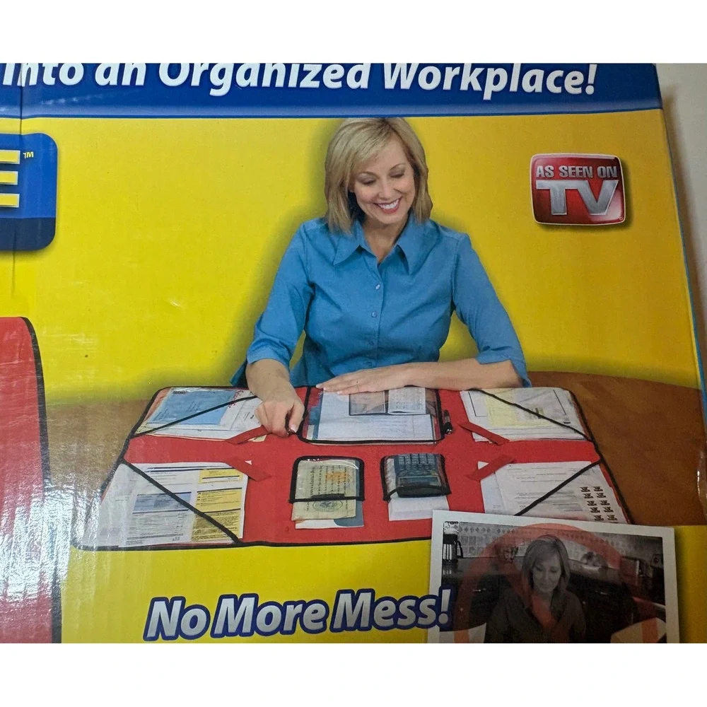 WonderFILE Portable Workstation Red As Seen On TV Folding Travel Organizer